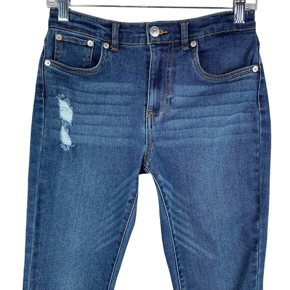 Levis Mini Mom Jeans Distressed Stretchy Adjustable Waist Girls Size 12 Reg - Picture 2 of 8
